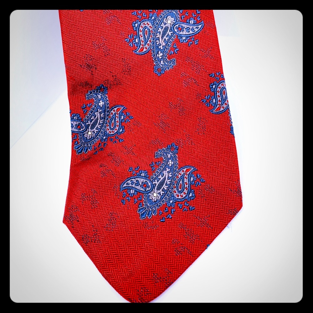 Red paisley tie by Robert Talbott